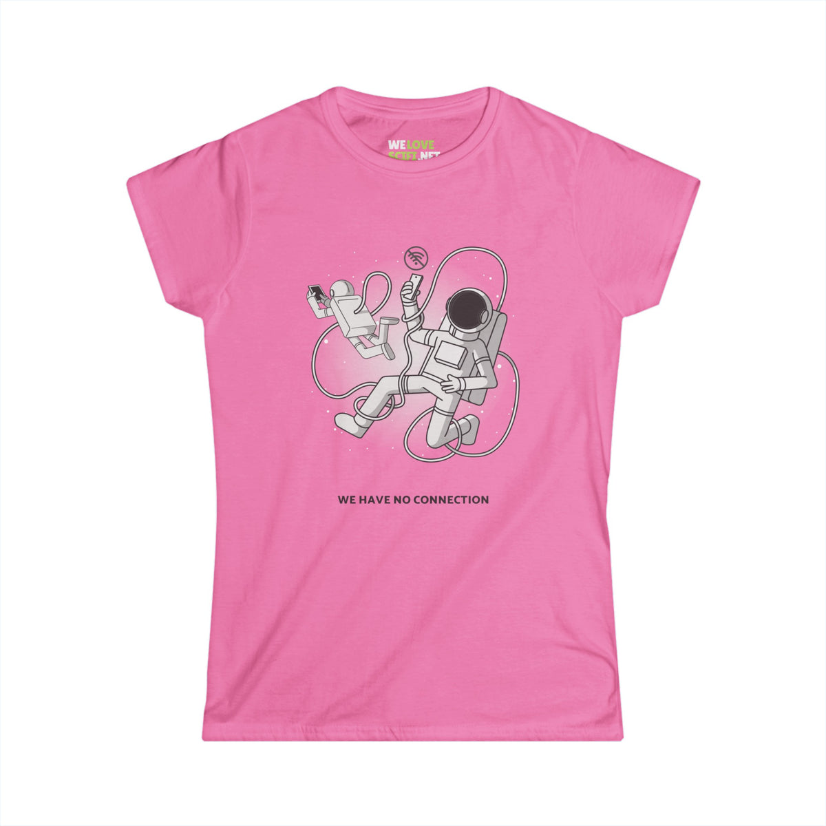 Funny Astronaut Woman's Tee - No Connection Design