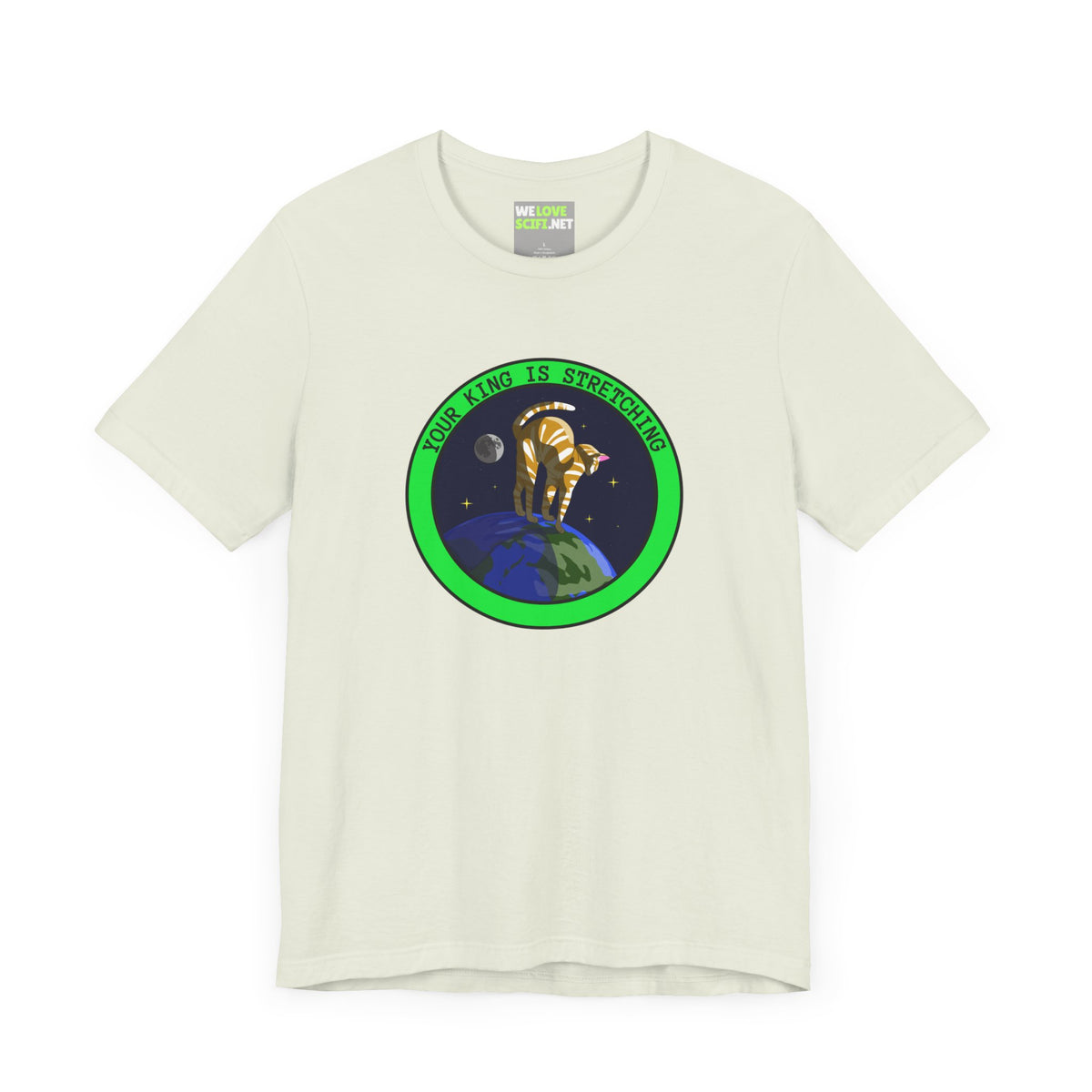 Your King Is Stretching Funny Cat UFO Sci-Fi T-Shirt-welovescifi.net