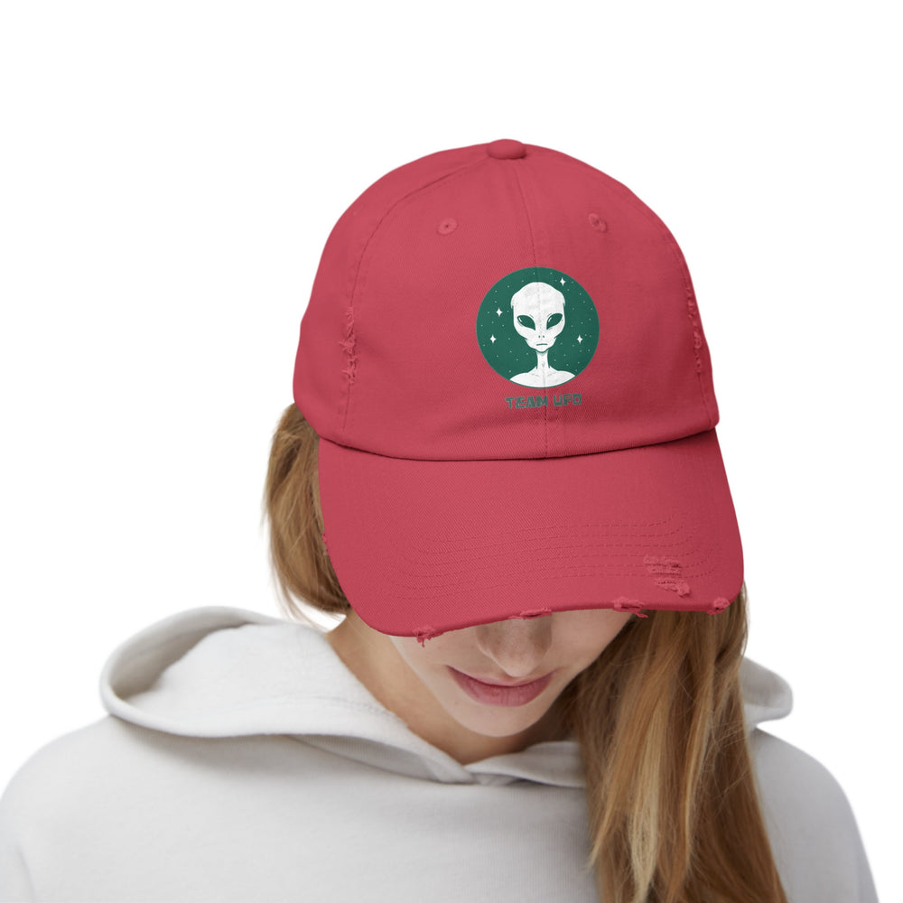 Team UFO Alien Cap Unisex Sci-Fi Distressed Hat WeLoveSciFi