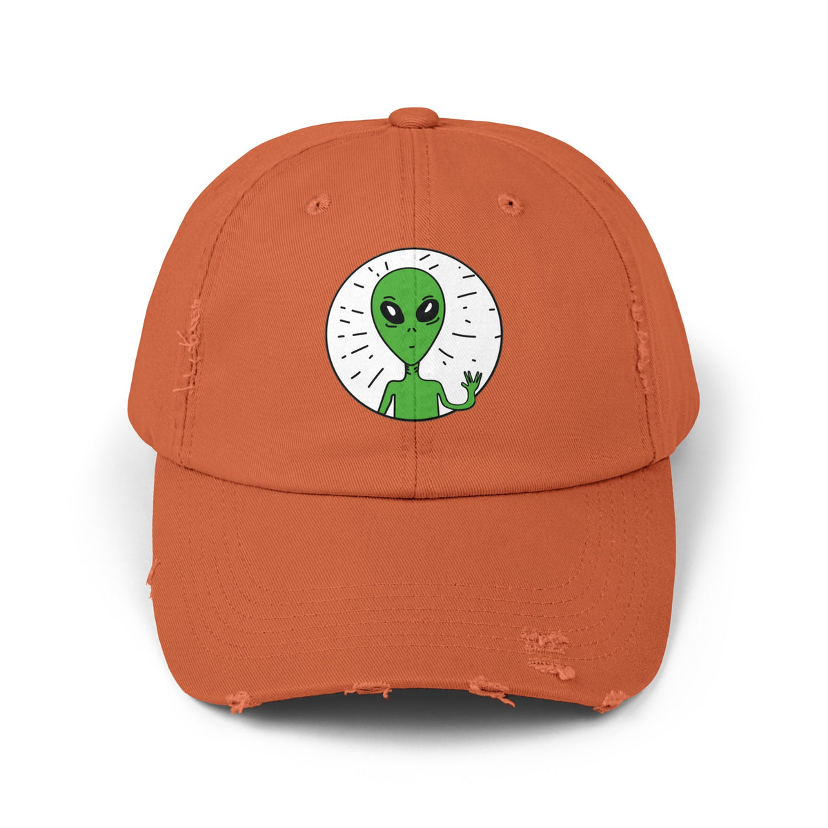 Alien Distressed Cap - Stay Weird Unisex Sci-Fi Hat