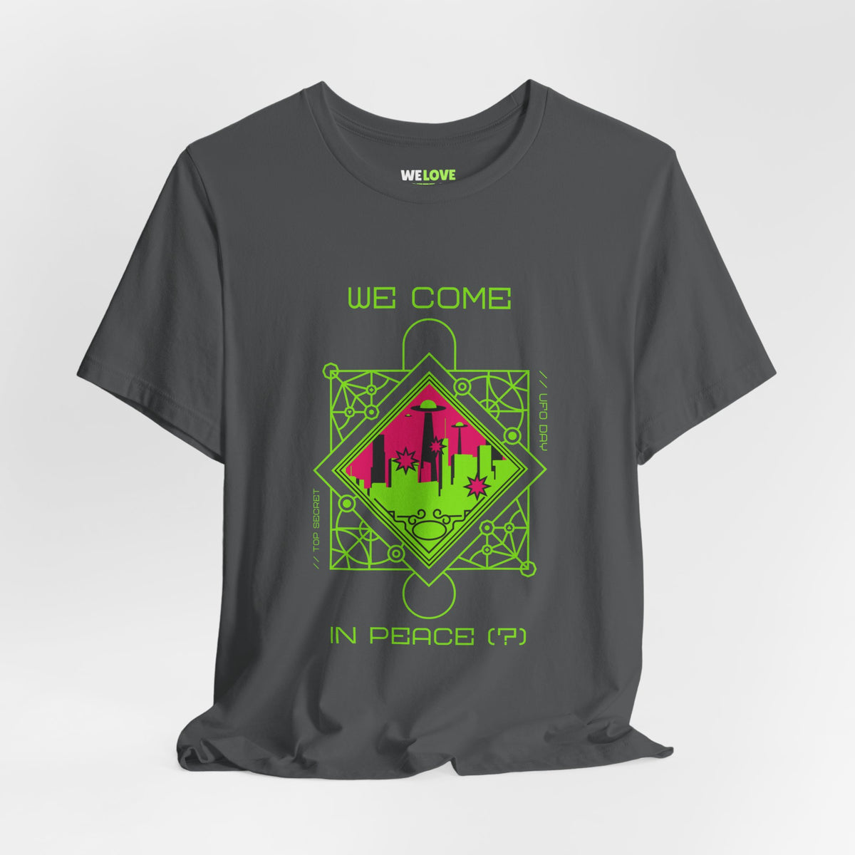 We Come In Peace(?) UFOs Sci-Fi T-Shirt-welovescifi.net