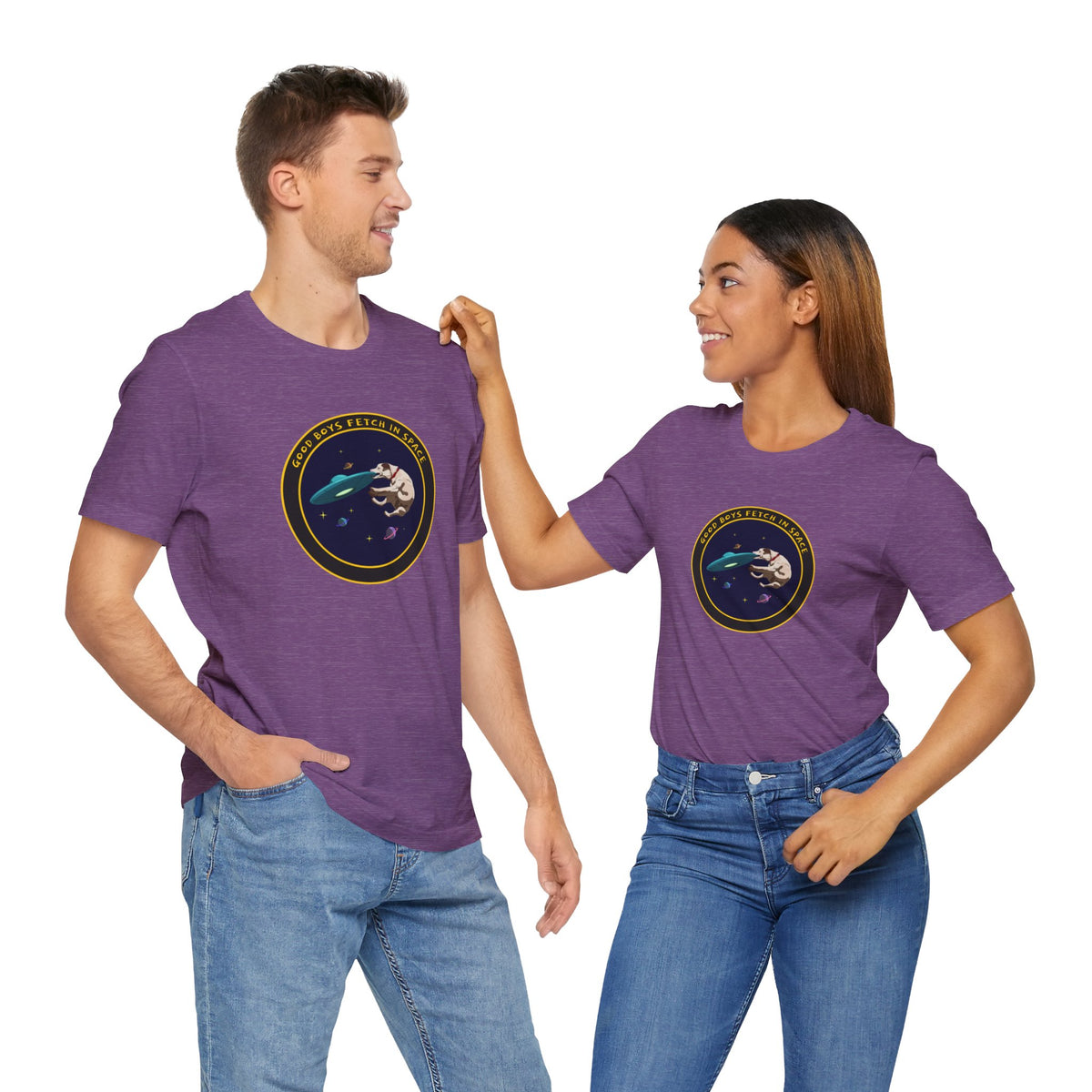Good Boys Fetch in Space Funny Dog UFO T-Shirt WeLoveSciFi