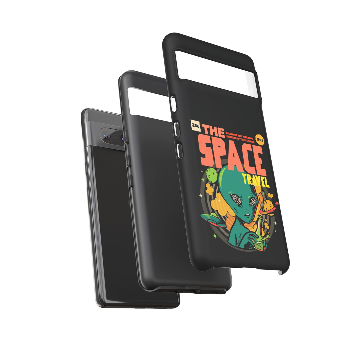 Retro Sci-Fi Mobile Cases Space Travel UFO Comic Pixel Cases