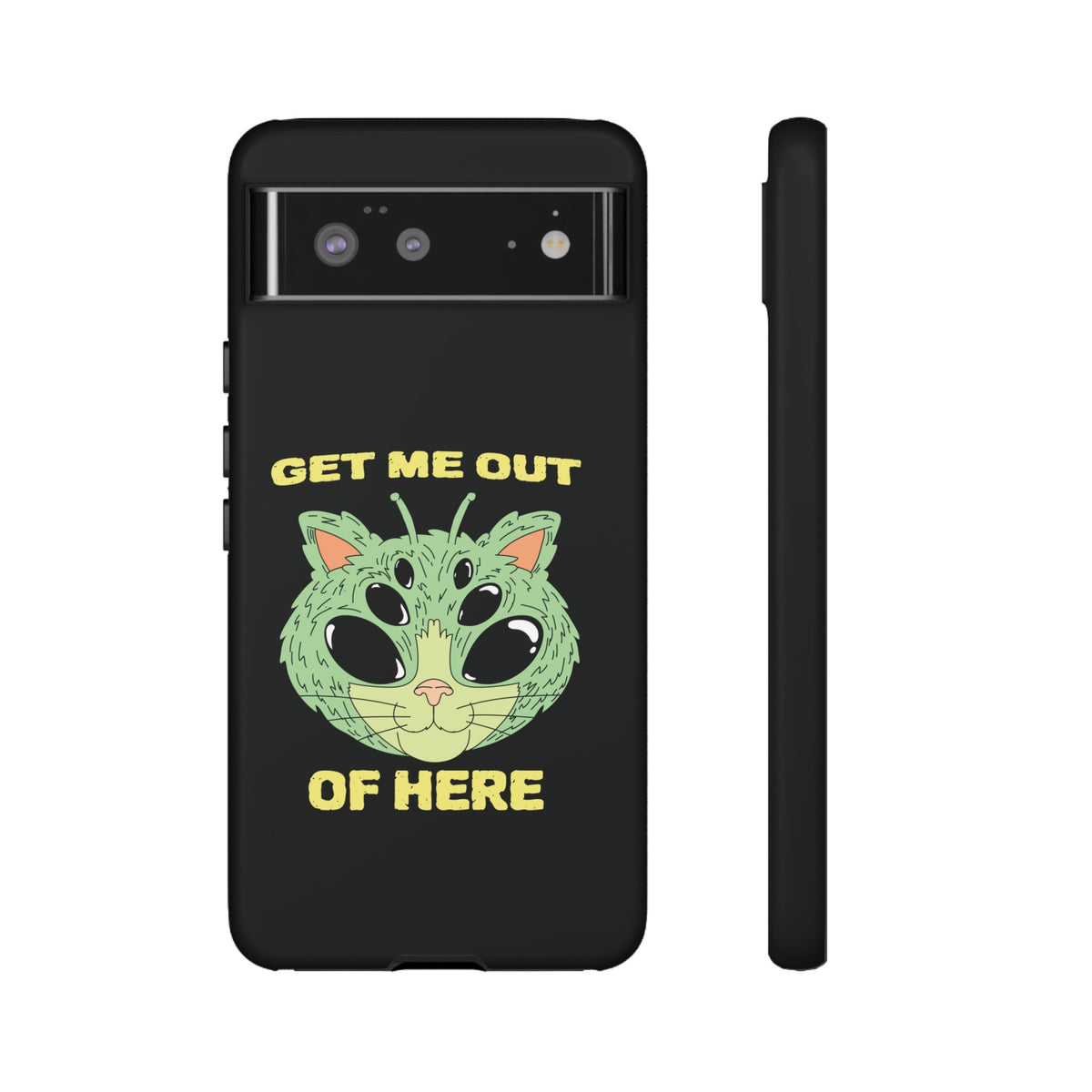 Funny UFO Cat Sci-Fi Tough Google Pixel Mobile Cases