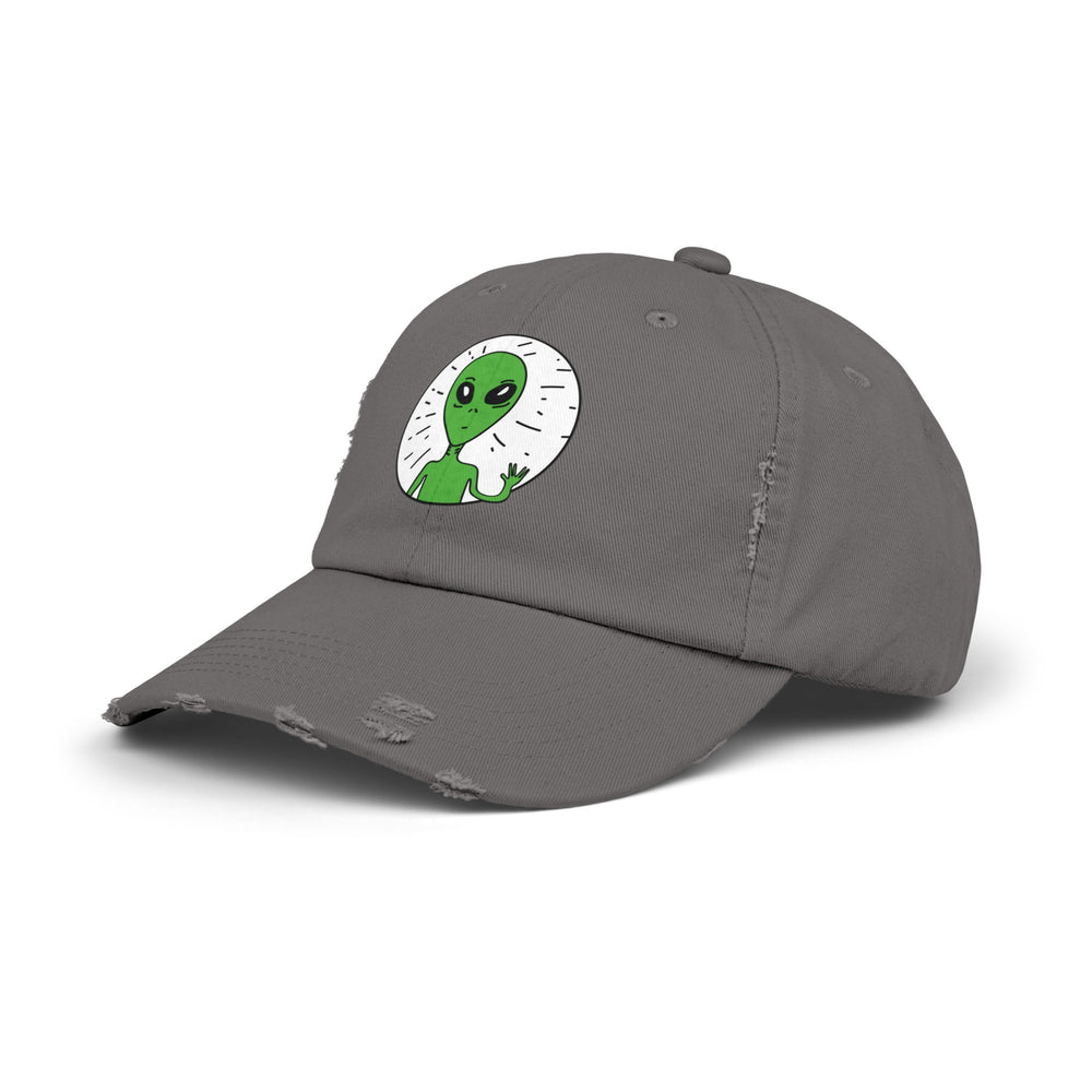 Alien Distressed Cap - Stay Weird Unisex Sci-Fi Hat