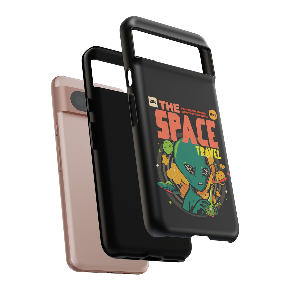 Retro Sci-Fi Mobile Cases Space Travel UFO Comic Pixel Cases
