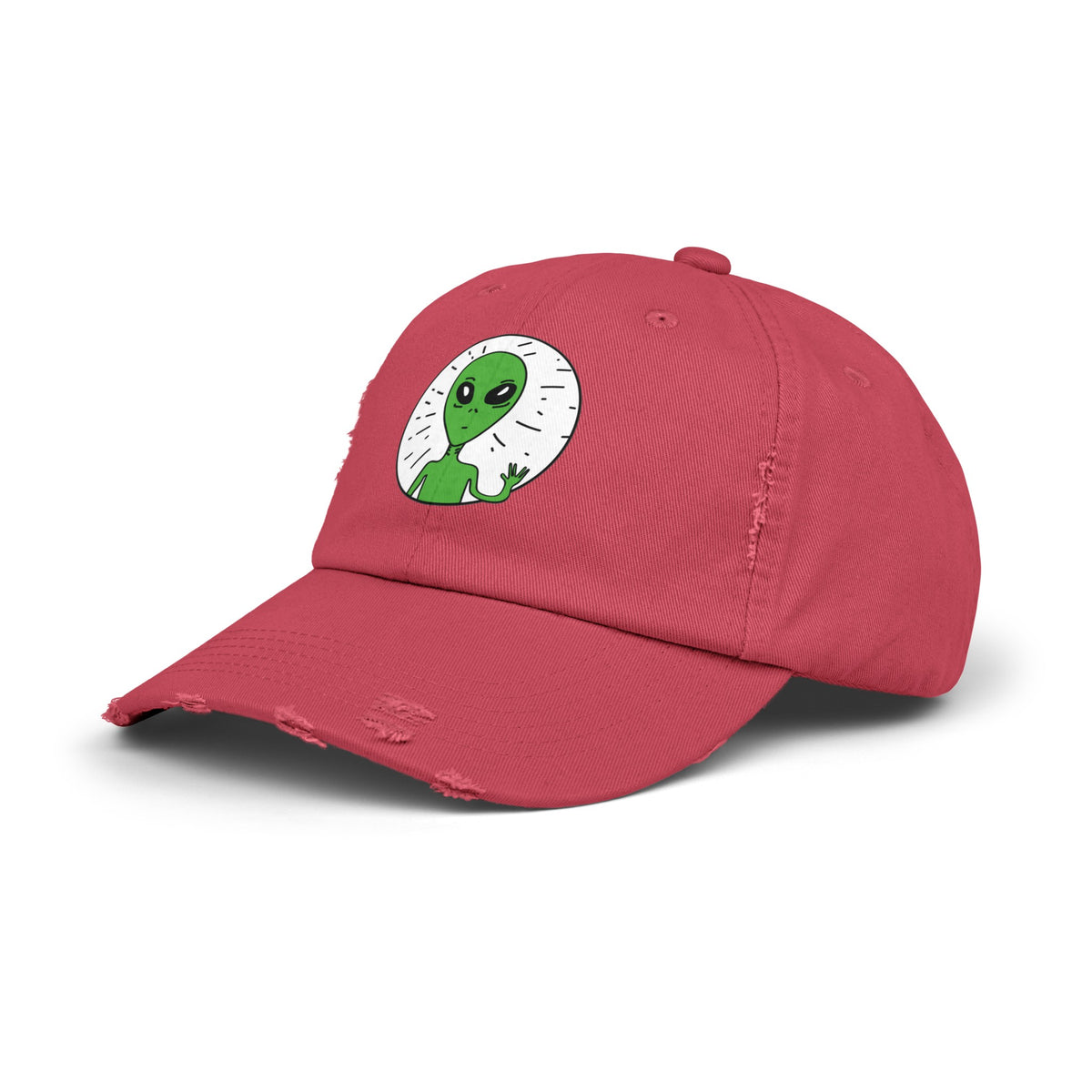 Alien Distressed Cap - Stay Weird Unisex Sci-Fi Hat