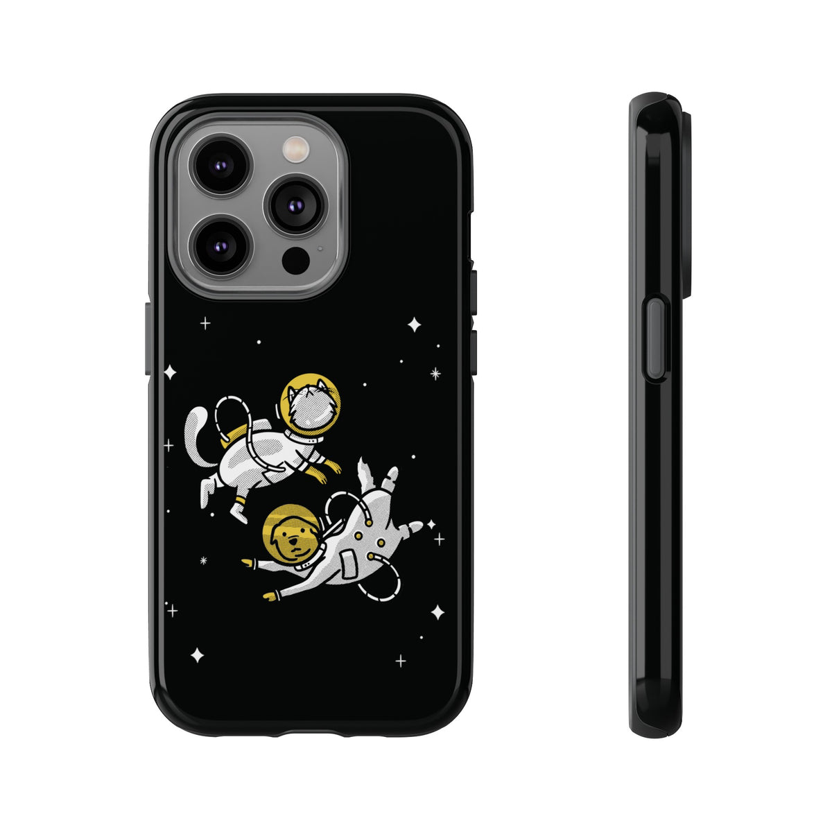 Funny Astronaut Mobile Case for iPhone - Dog & Cat Sci-Fi