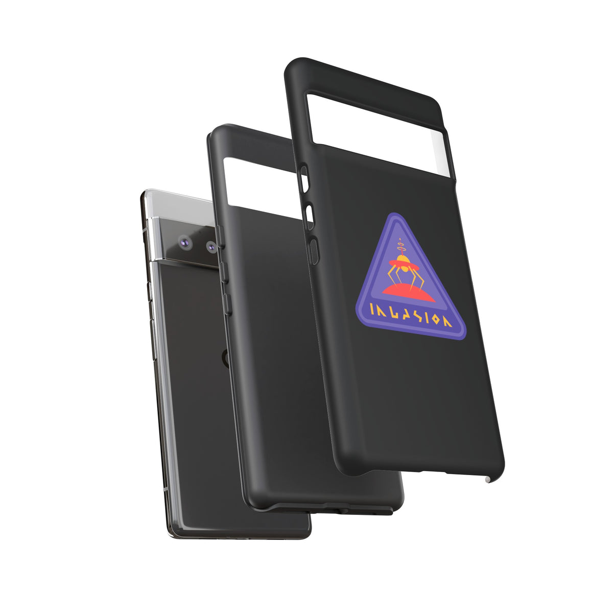 Retro Sci-Fi Google Pixel Cases - Invasion Retro Sign