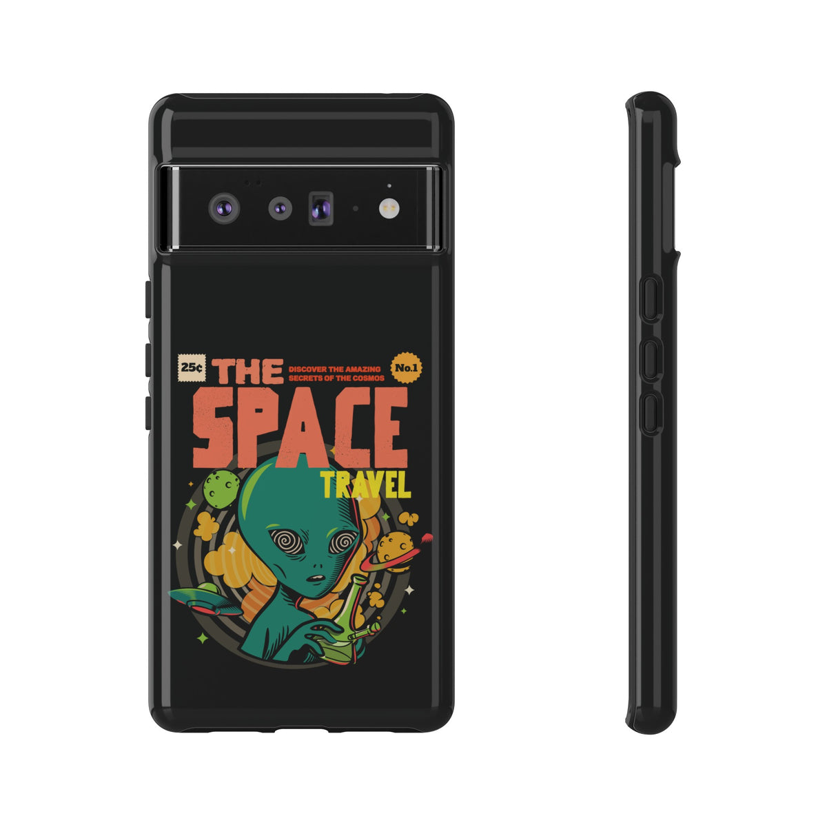 Retro Sci-Fi Mobile Cases Space Travel UFO Comic Pixel Cases
