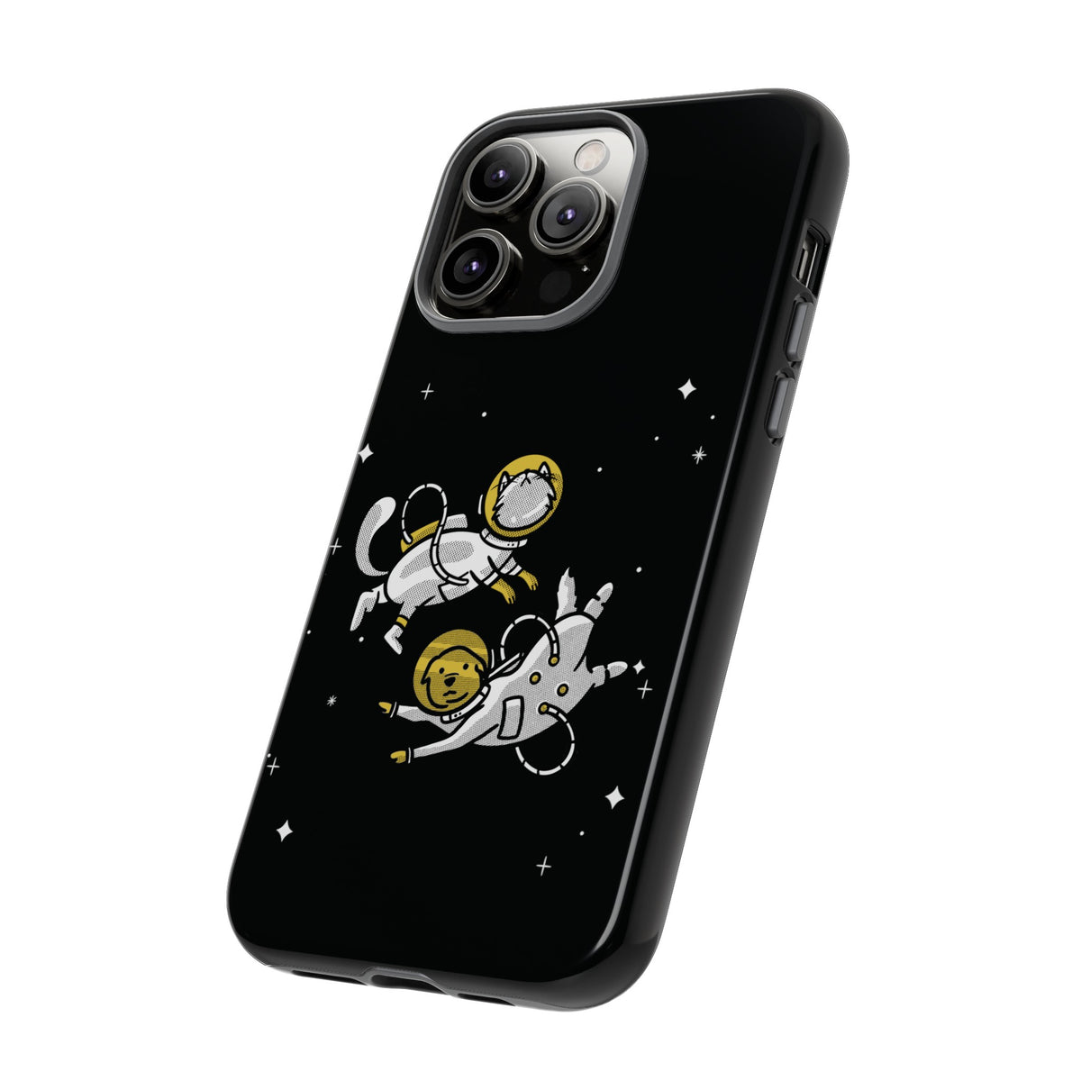 Funny Astronaut Mobile Case for iPhone - Dog & Cat Sci-Fi