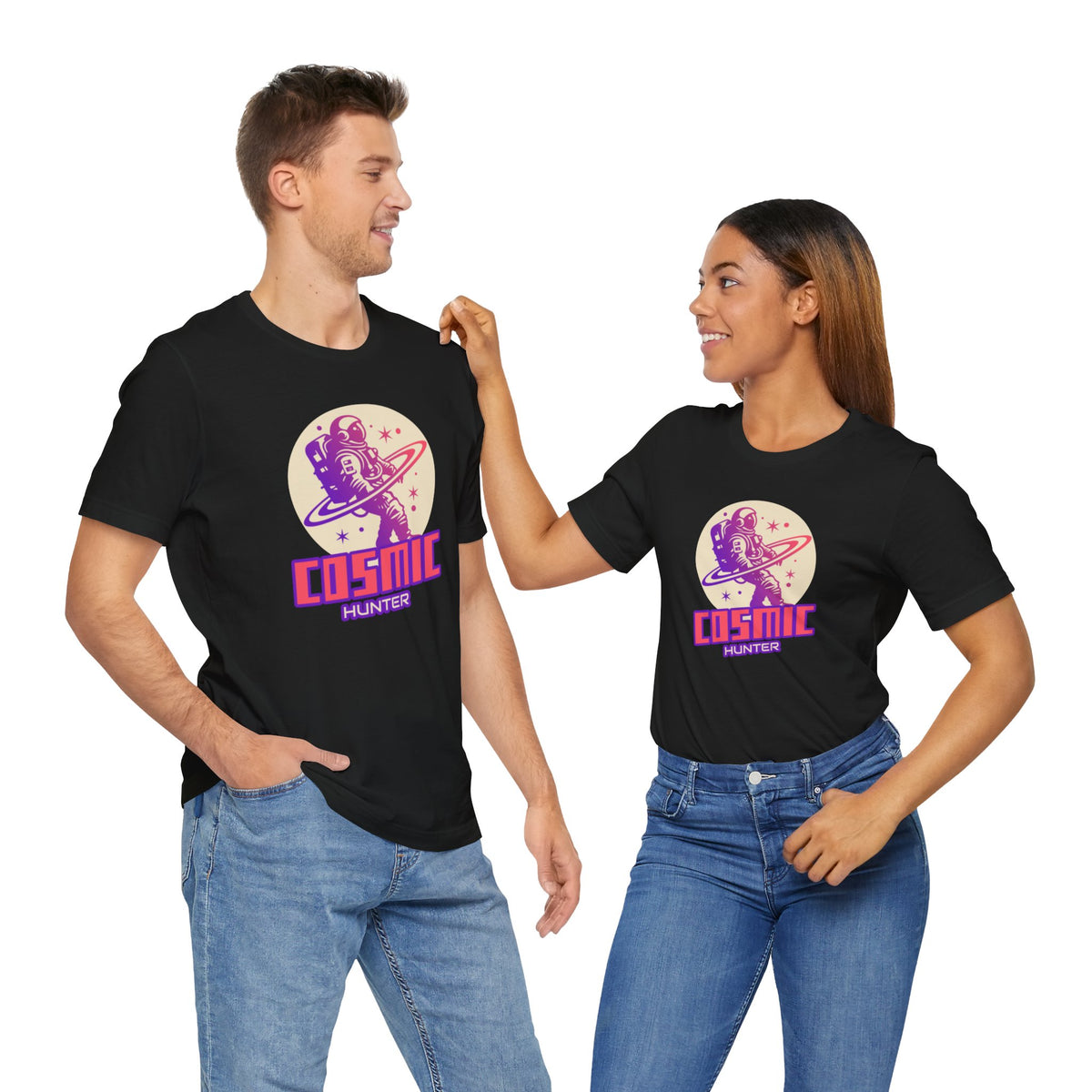 Cosmic Hunter Astronaut Themed Sci-Fi T-Shirt-welovescifi
