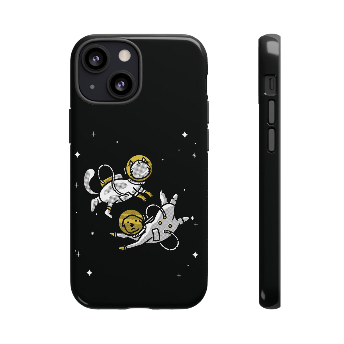 Funny Astronaut Mobile Case for iPhone - Dog & Cat Sci-Fi