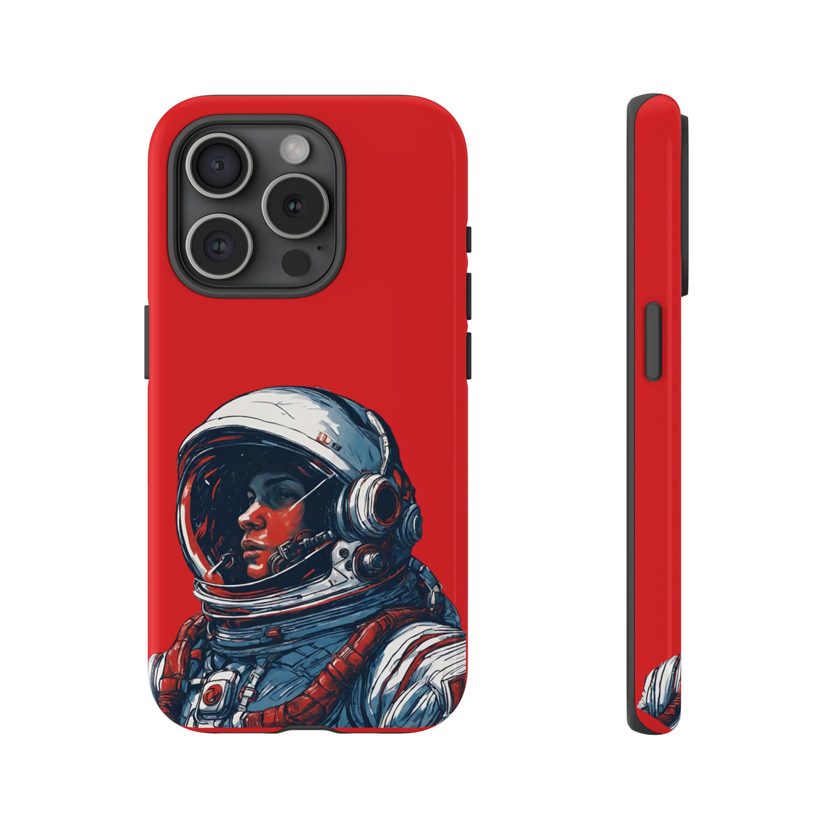 Astronaut In Red SpaceArt Sci-Fi Tough iPhone Mobile Cases