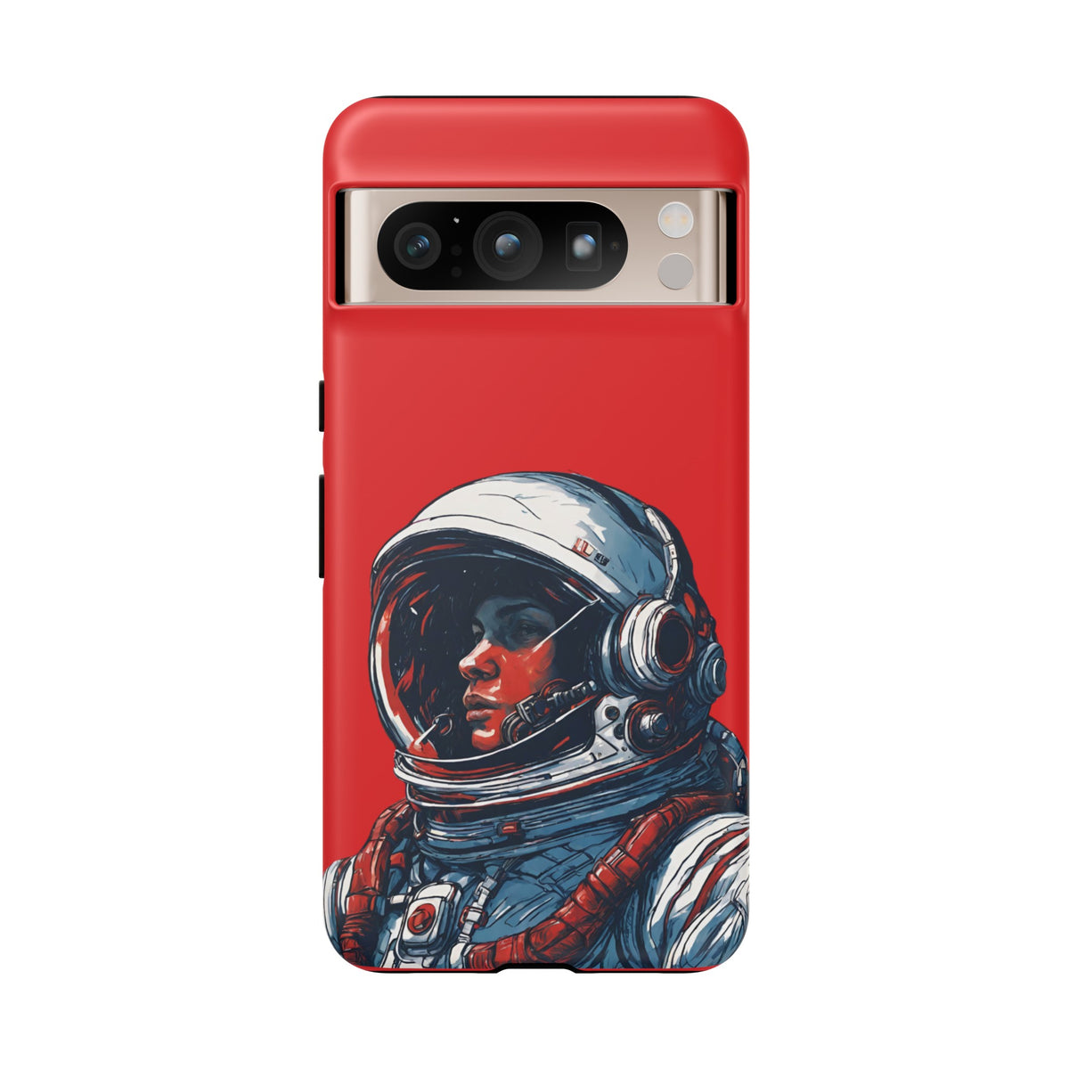 Astronaut In Red SpaceArt Tough Google Pixel Mobile Cases