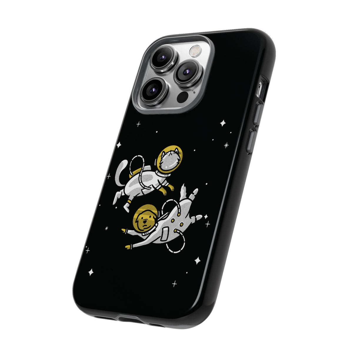 Funny Astronaut Mobile Case for iPhone - Dog & Cat Sci-Fi