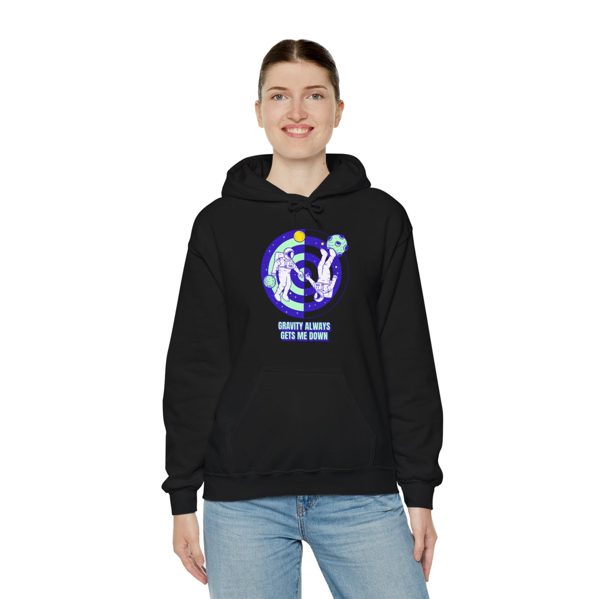 Down Funny Astronaut Sci-Fi Hoodie-welovescifi.net