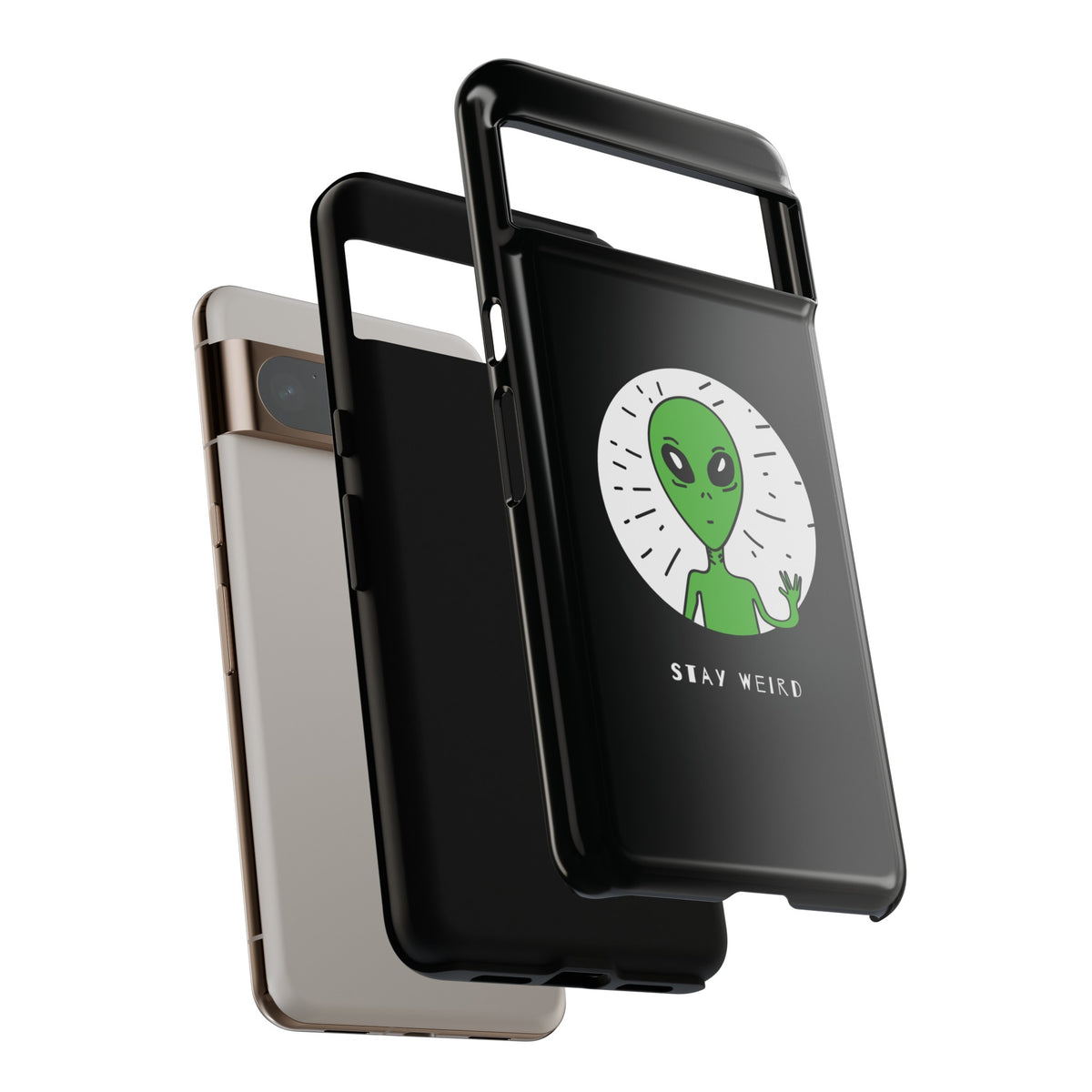 Stay Weird Alien Sci-Fi Mobile Cases for Google Pixel