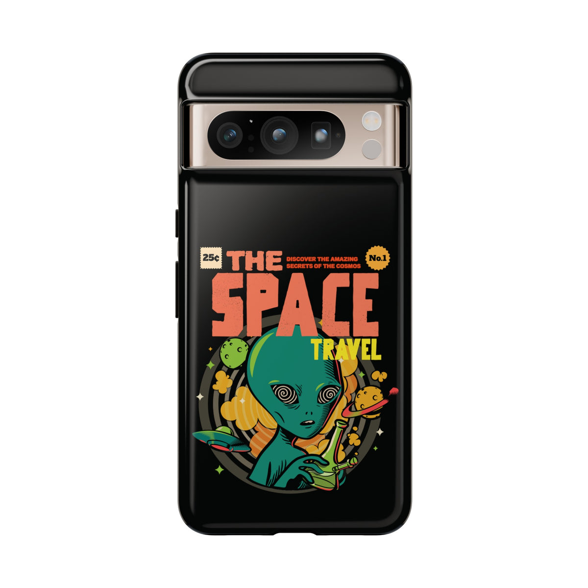 Retro Sci-Fi Mobile Cases Space Travel UFO Comic Pixel Cases