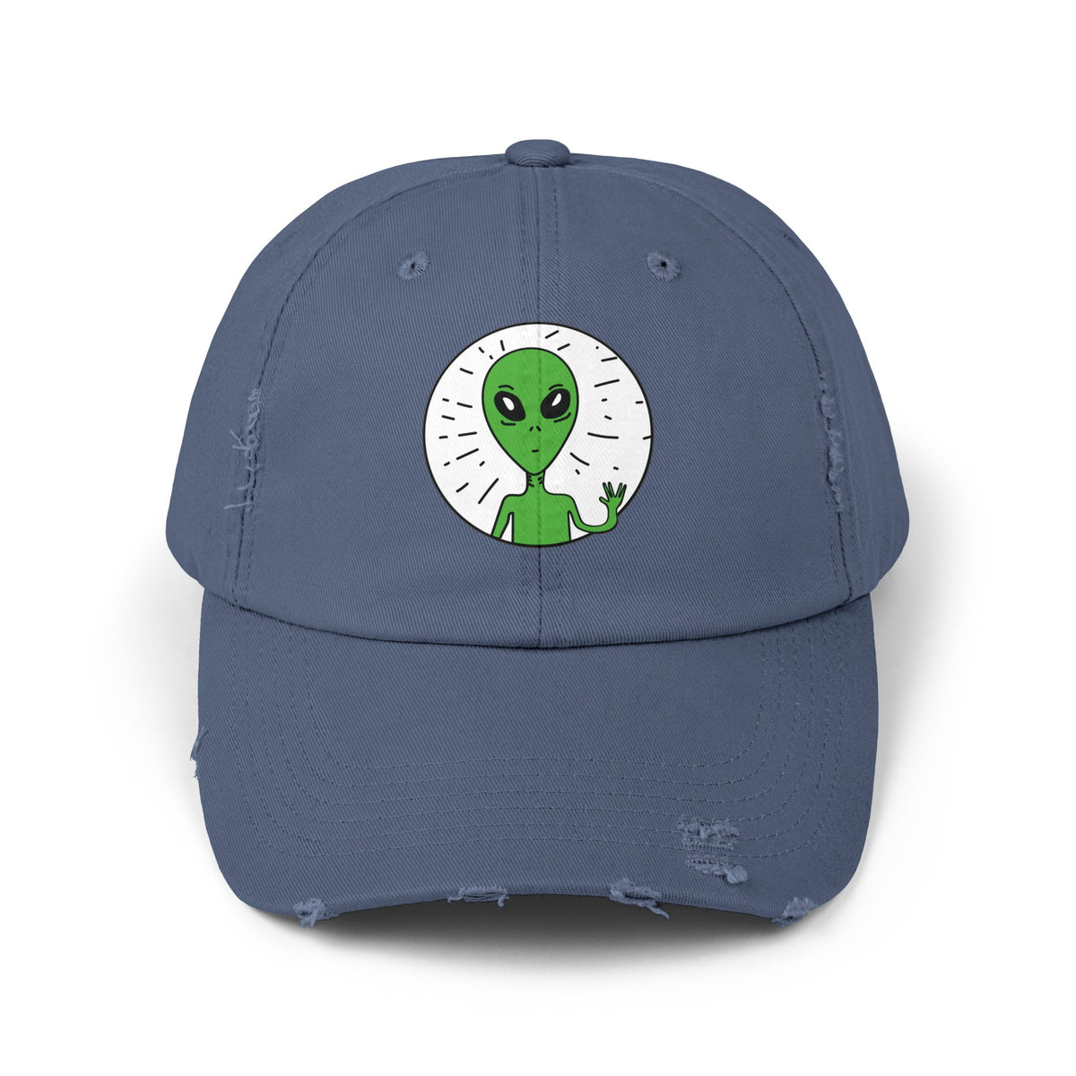 Alien Distressed Cap - Stay Weird Unisex Sci-Fi Hat