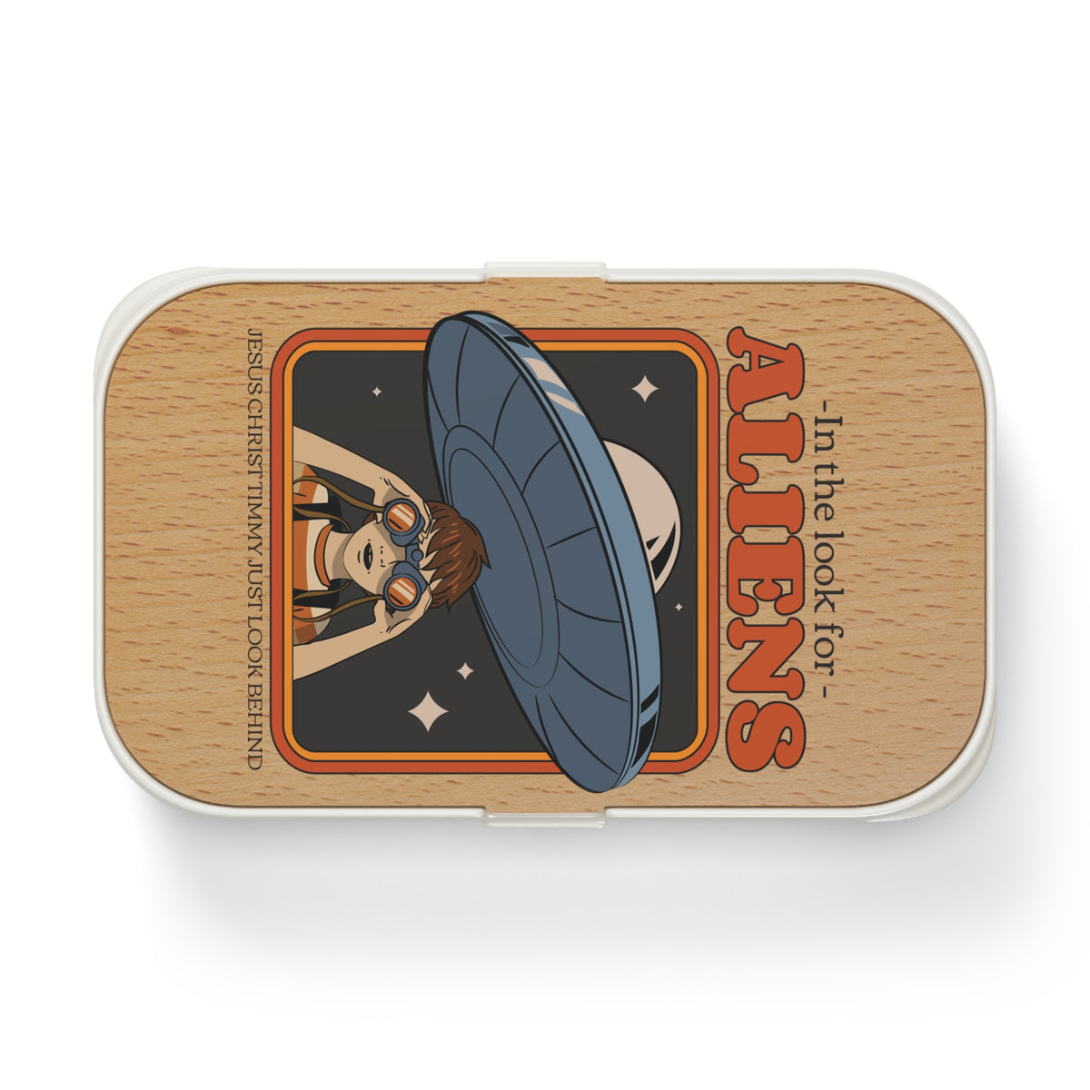 Retro UFO Lunch Box - Just Look Behind | Sci-Fi Comic Bento