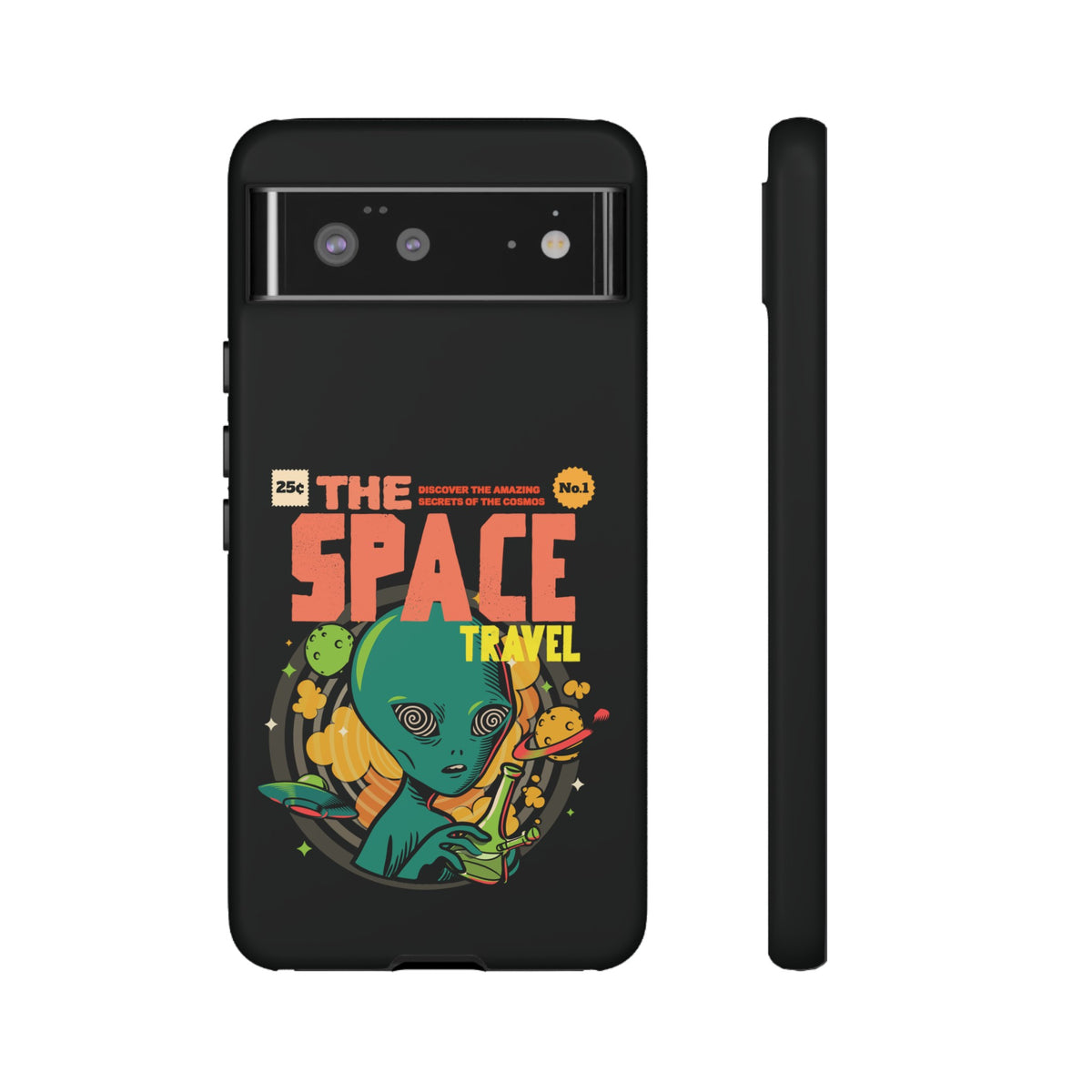 Retro Sci-Fi Mobile Cases Space Travel UFO Comic Pixel Cases