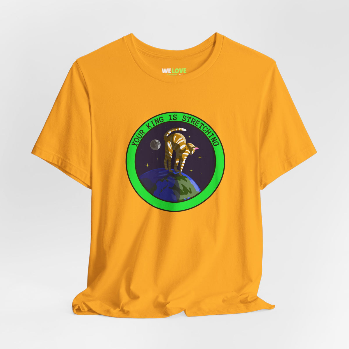 Your King Is Stretching Funny Cat UFO Sci-Fi T-Shirt-welovescifi.net