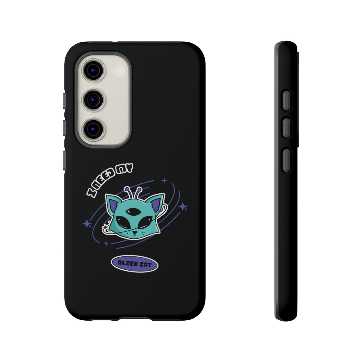 Alien Cat Galaxy Case Funny Sci-Fi Tough Samsung Mobile Case