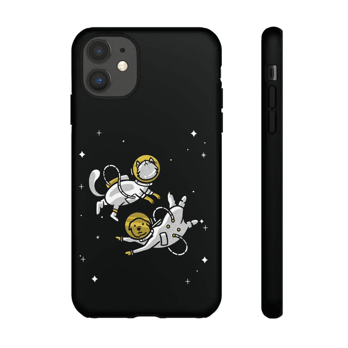 Funny Astronaut Mobile Case for iPhone - Dog & Cat Sci-Fi