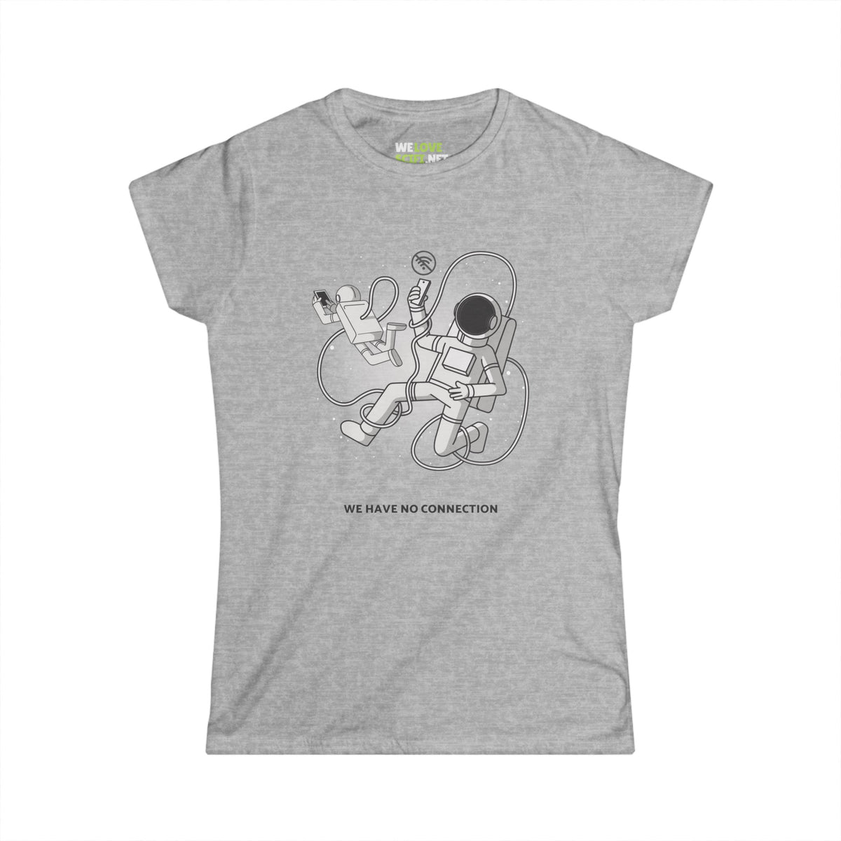 Funny Astronaut Woman's Tee - No Connection Design