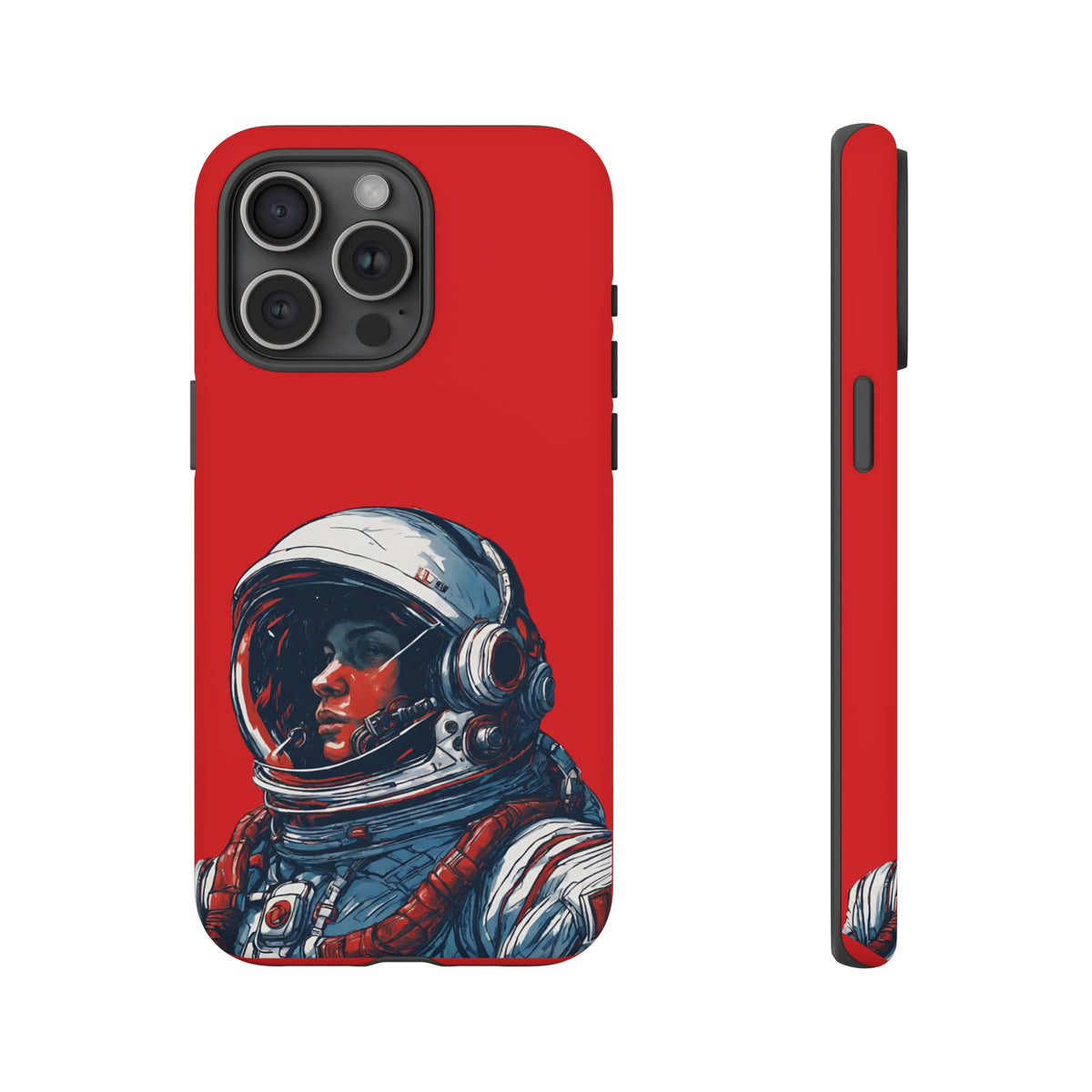 Astronaut In Red SpaceArt Sci-Fi Tough iPhone Mobile Cases