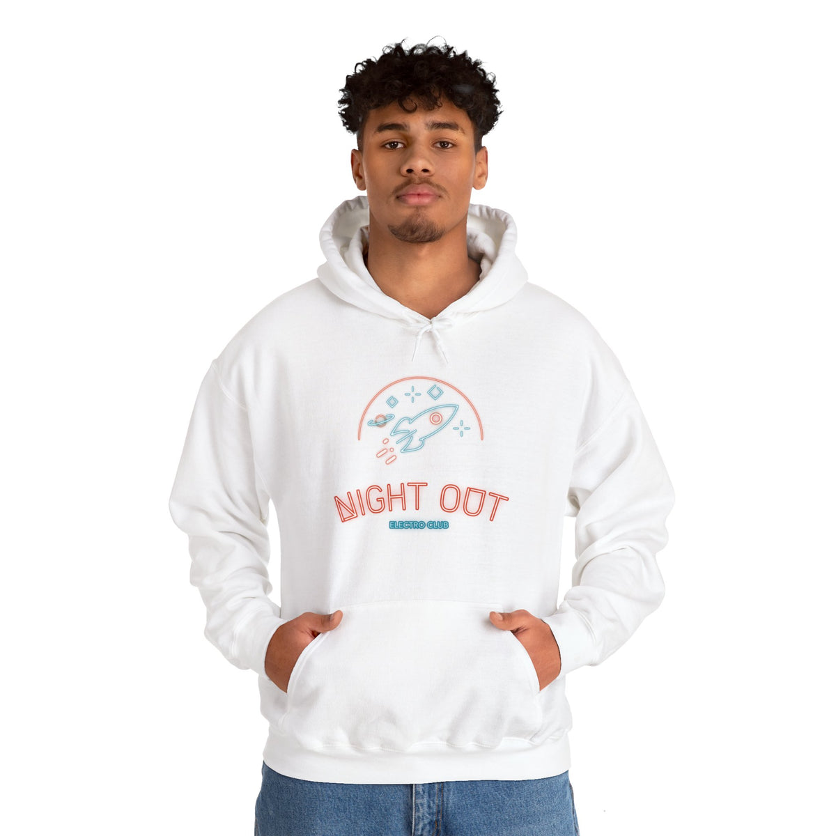 retro sci-fi hoodie-Night Out Neon Retro Sci-Fi Hoodie