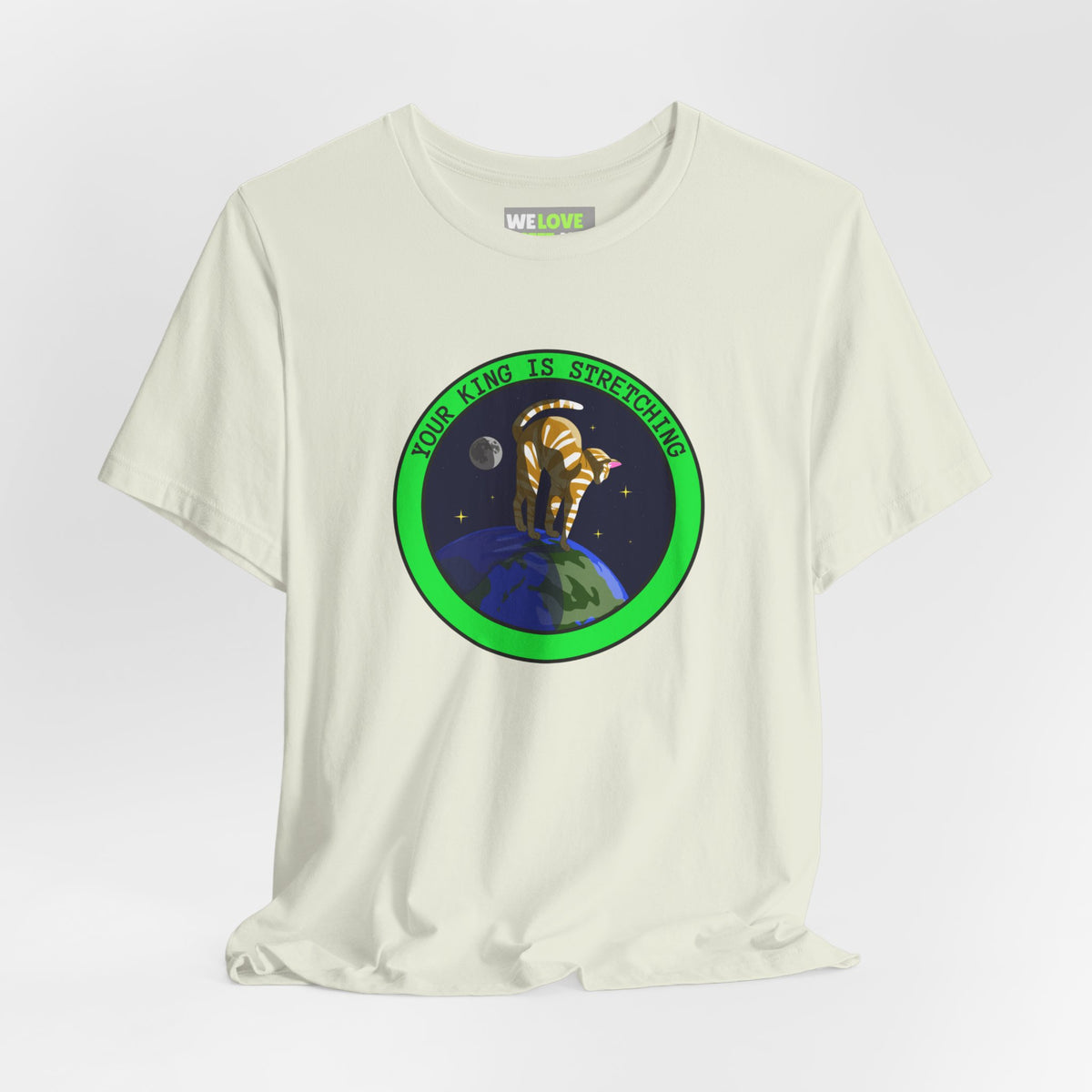 Your King Is Stretching Funny Cat UFO Sci-Fi T-Shirt-welovescifi.net