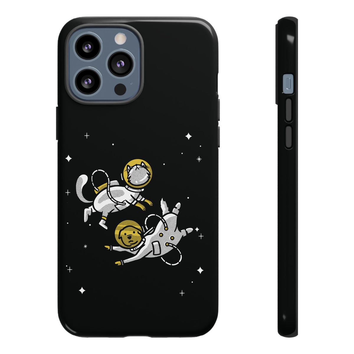 Funny Astronaut Mobile Case for iPhone - Dog & Cat Sci-Fi