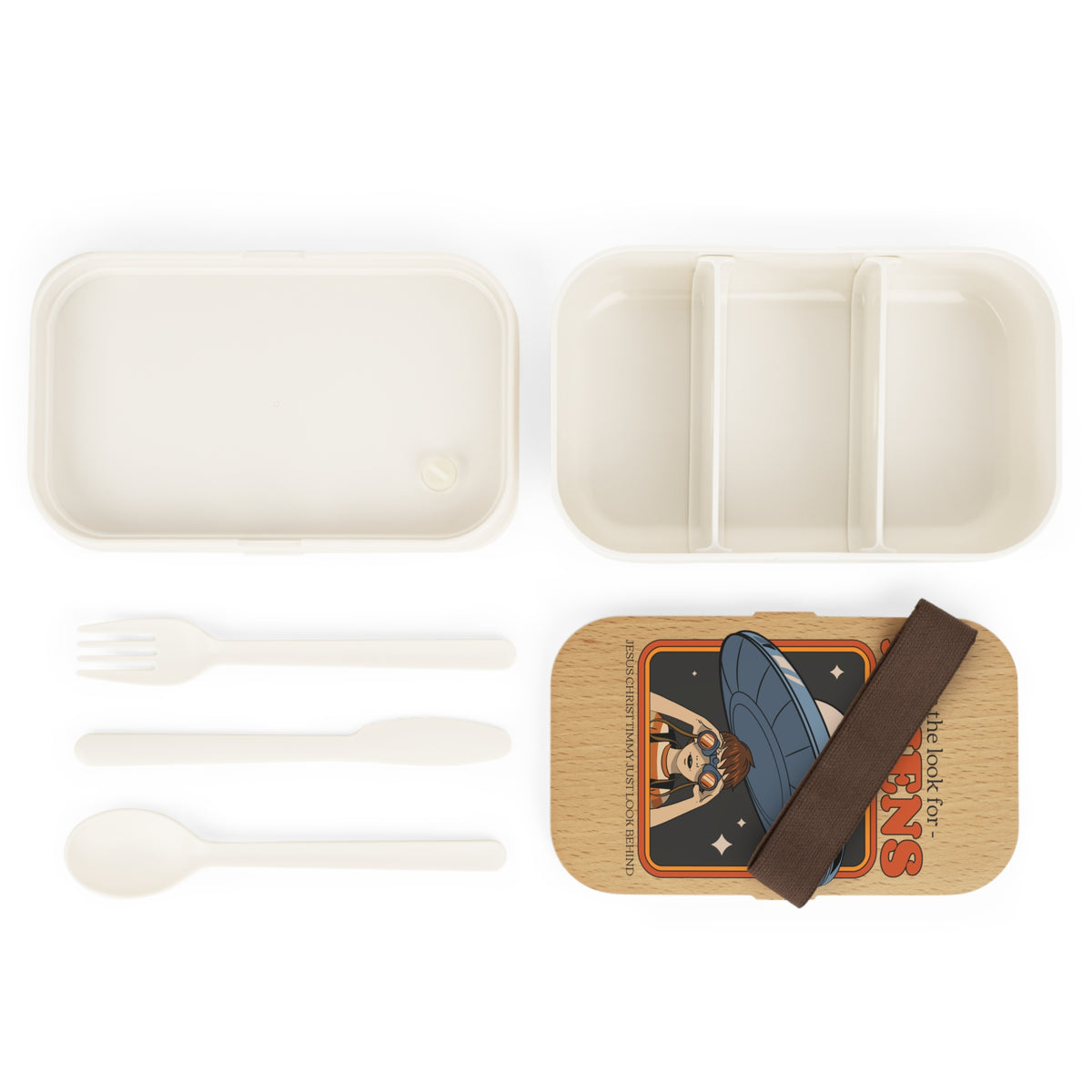 Retro UFO Lunch Box - Just Look Behind | Sci-Fi Comic Bento