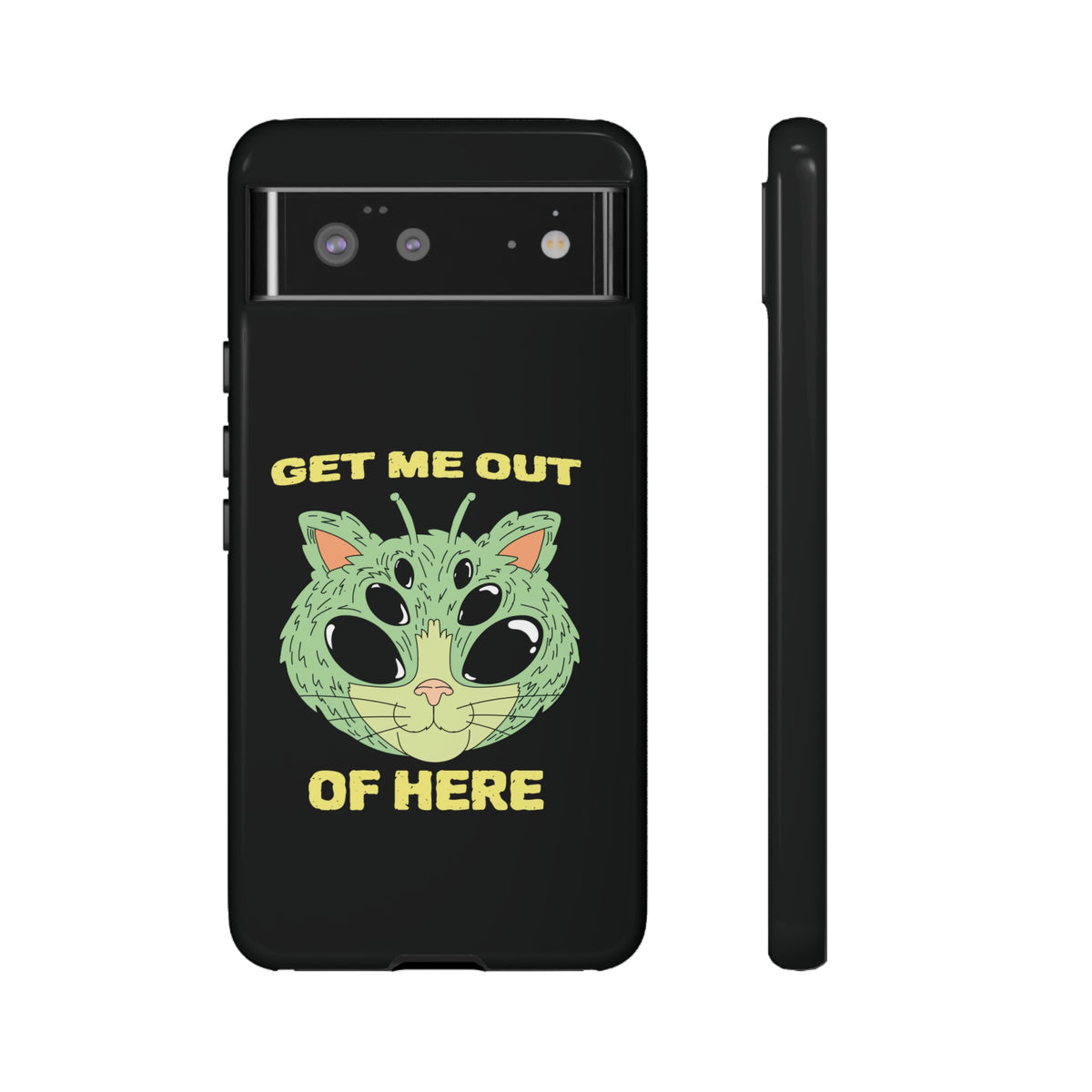 Funny UFO Cat Sci-Fi Tough Google Pixel Mobile Cases