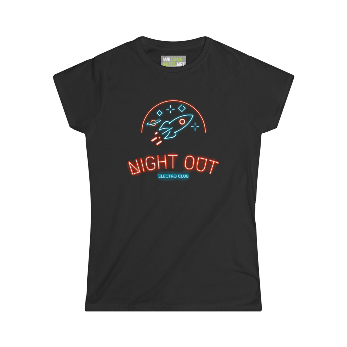 Night Out Neon Sign Sci-Fi Woman's Tee Perfect Sci-Fi Style
