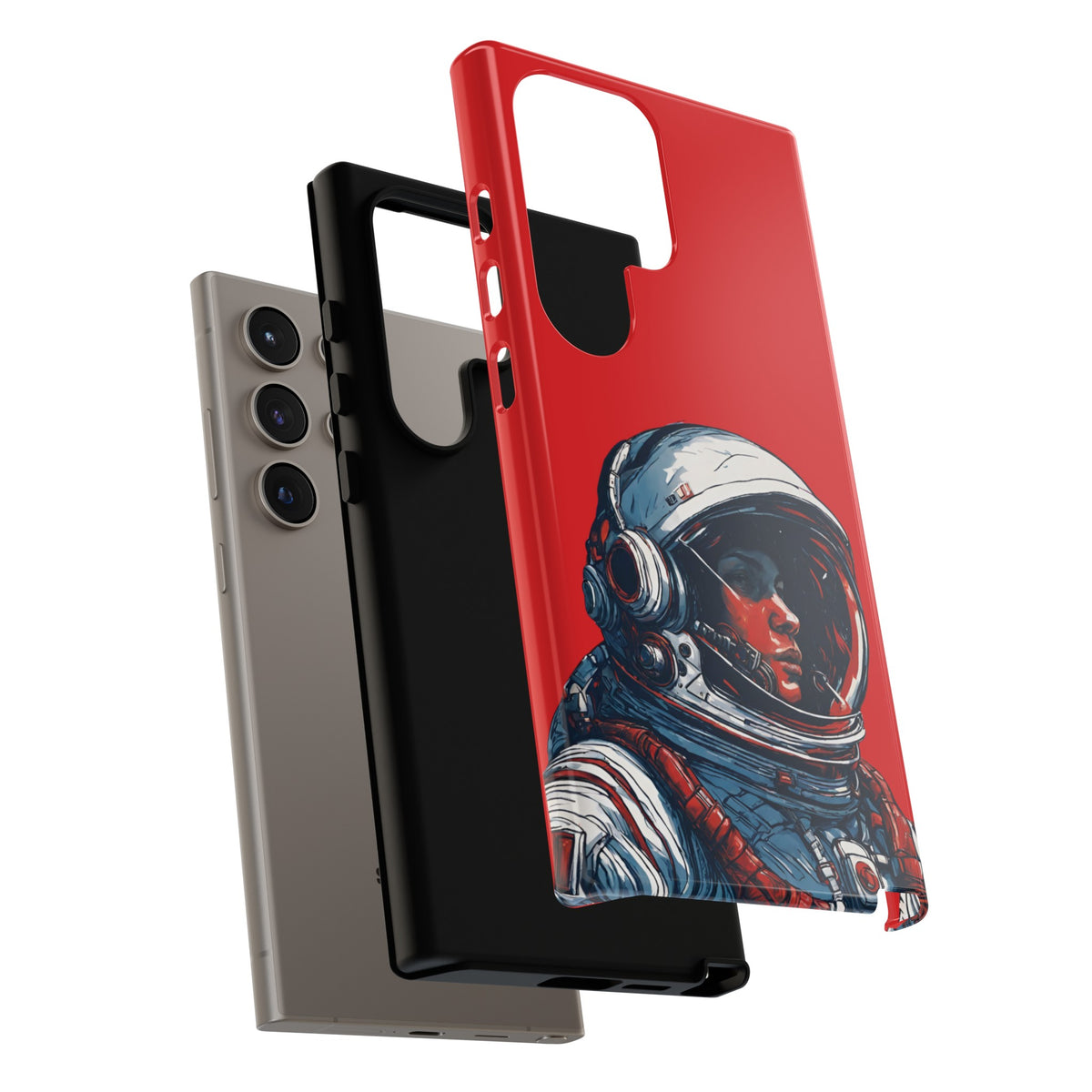 Astronaut In Red SpaceArt Tough Samsung Galaxy Mobile Cases