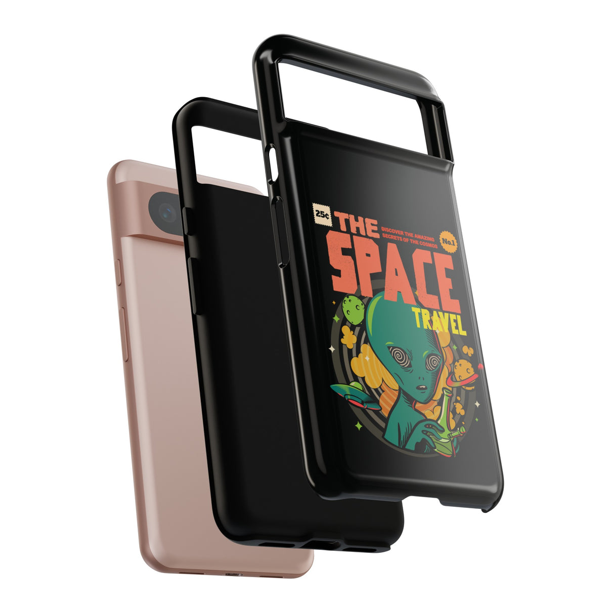 Retro Sci-Fi Mobile Cases Space Travel UFO Comic Pixel Cases