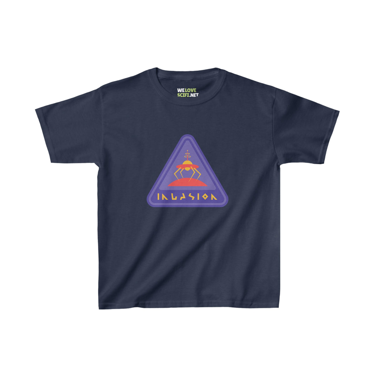 Retro Kids Tee | Invasion Sign Heavy Cotton T-Shirt