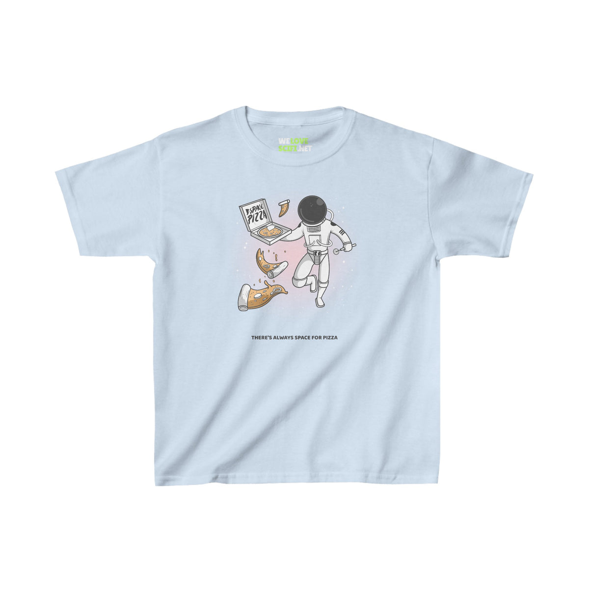 space for pizza tee-Space for Pizza Kids Funny Astronaut Tee