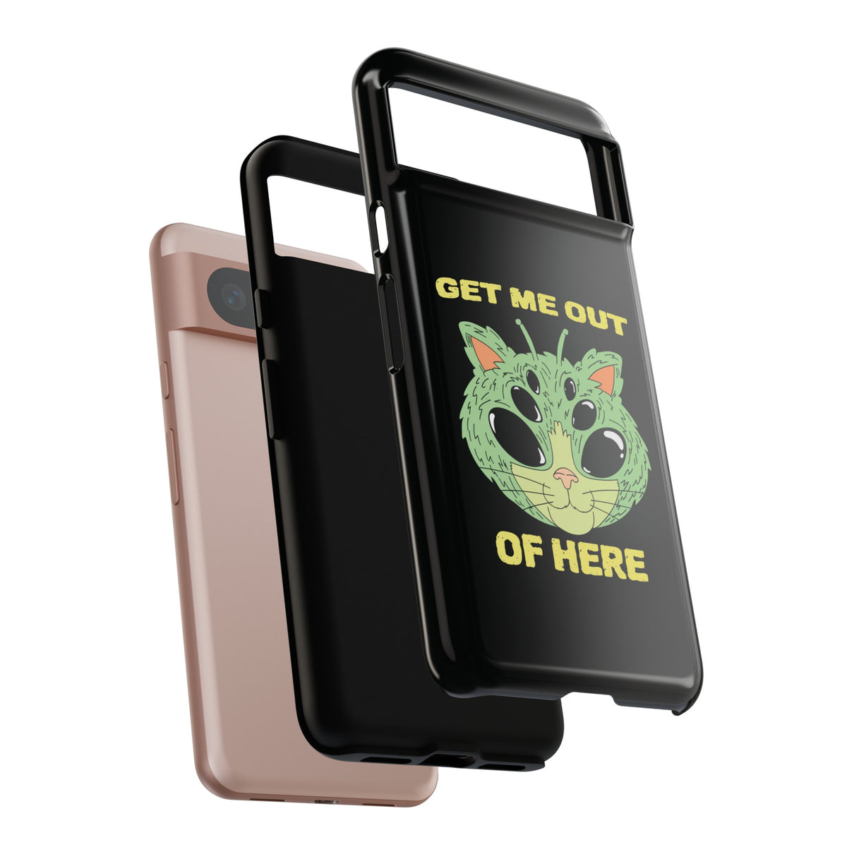 Funny UFO Cat Sci-Fi Tough Google Pixel Mobile Cases