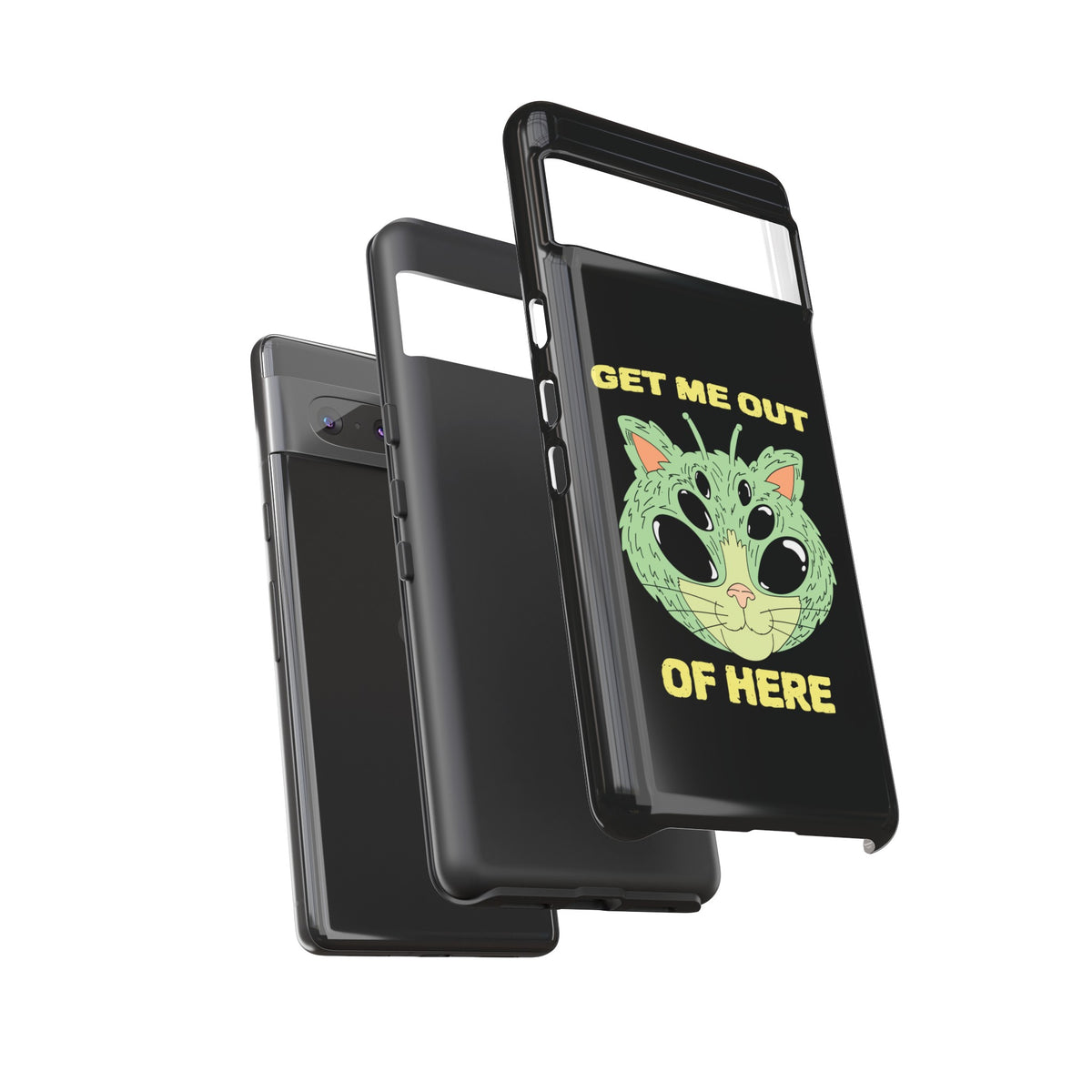 Funny UFO Cat Sci-Fi Tough Google Pixel Mobile Cases