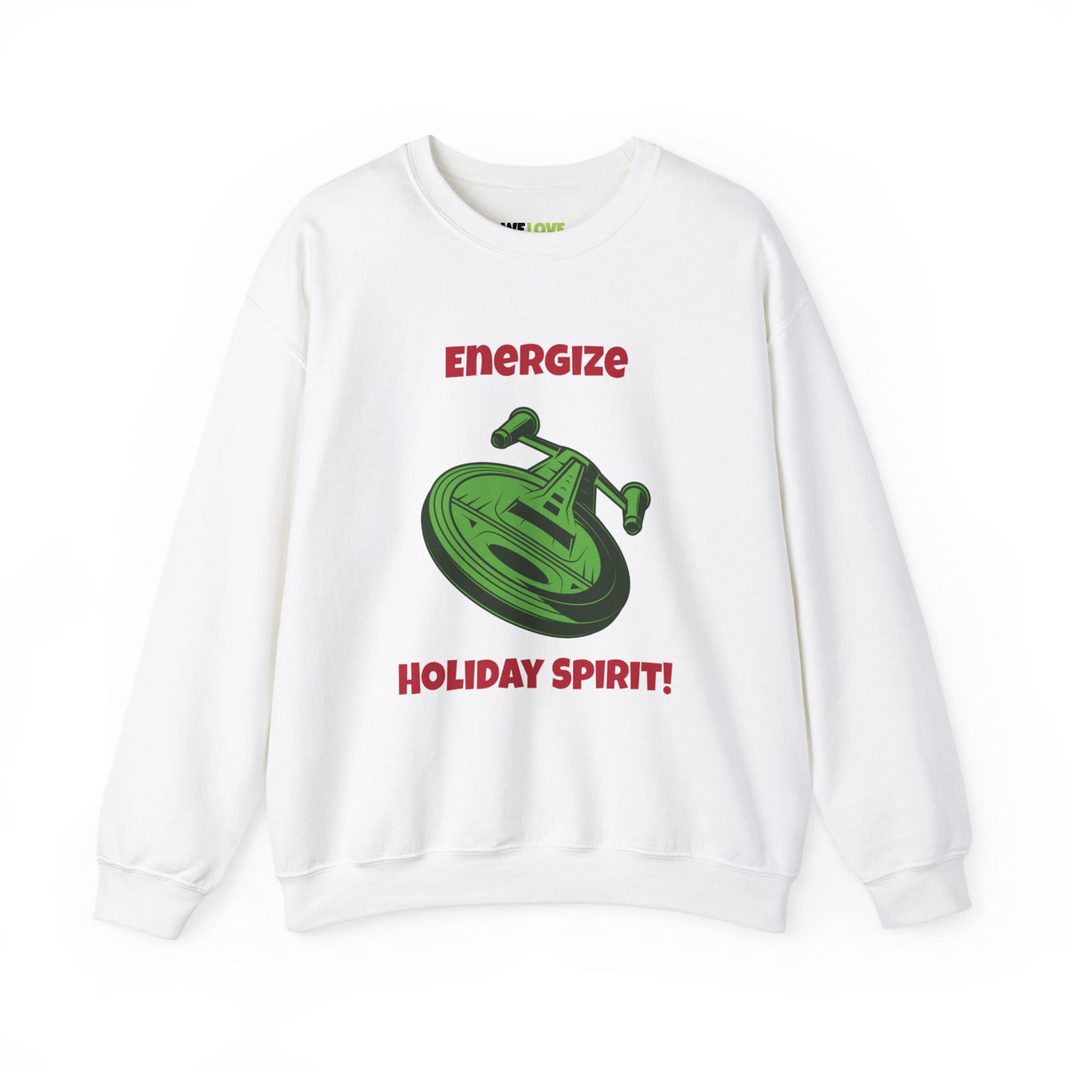 Energize Holiday Spirit Funny SciFi Christmas Crewneck Sweatshirt-welovescifi.net