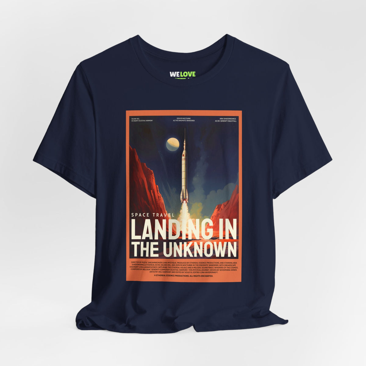Retro Sci-Fi T-Shirt | Landing in the Unknown | WeLoveSciFi