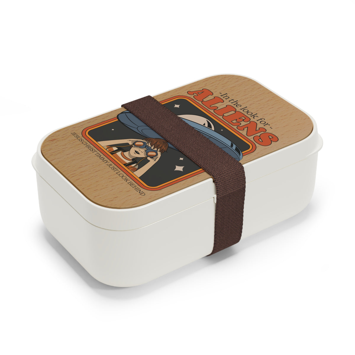 Retro UFO Lunch Box - Just Look Behind | Sci-Fi Comic Bento