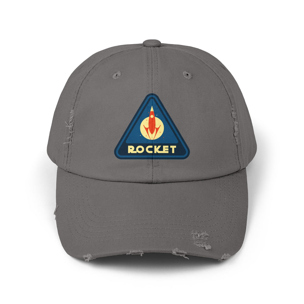 Shop Rocket Sign Distressed Cap | Unique Sci-Fi Hat