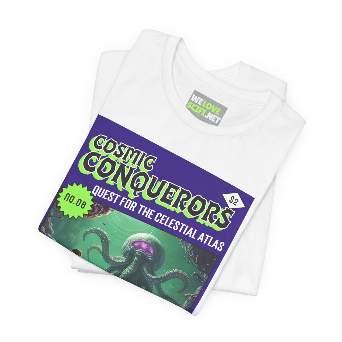 Cosmic Conquerors Retro Sci-Fi T-Shirt-welovescifi.net