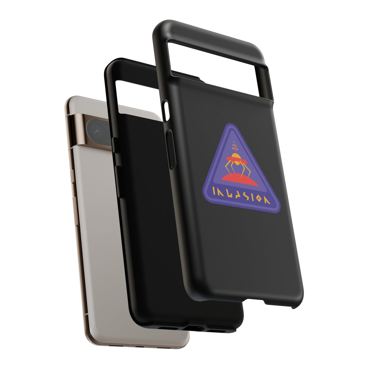Retro Sci-Fi Google Pixel Cases - Invasion Retro Sign
