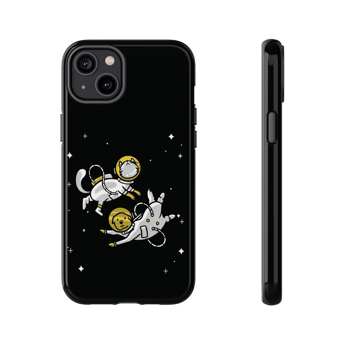 Funny Astronaut Mobile Case for iPhone - Dog & Cat Sci-Fi